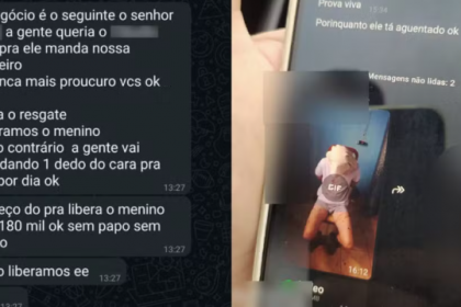 Investigação mostrou que aparelho usado para mandar ameaças foi encontrado com filho no falso cativeiro. Caso aconteceu em Apucarana, no norte do Paraná.