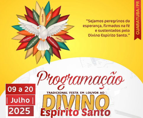 O tema deste ano da Festa do Divino é: “Sejamos peregrinos da esperança, firmados na fé e sustentados pelo Divino Espírito Santo”.