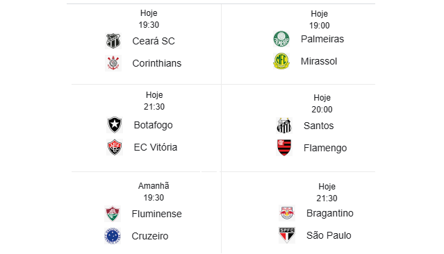Dentro de mais alguns instantes a bola rola no brasileirão.