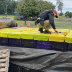 Na abordaem feita pelo Batalhão da Polícia Rodoviária (BPRv) na PR-492 em Rondon , além de 140 fardos de maconha, foram constatados indícios de adulteração nos sinais identificadores do veículo, indicando de que possa ser oriundo de furto ou roubo.