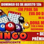 Acontece neste domingo, dia 03, na Comunidade Nossa Senhora dos Navegantes (Igreja da Barra do Sai), um Bingo Solidário em prol de duas famílias.