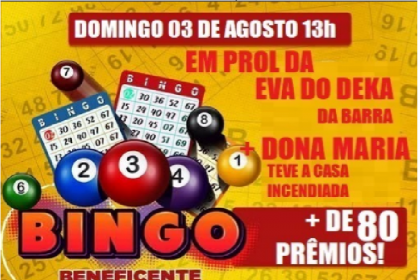 Acontece neste domingo, dia 03, na Comunidade Nossa Senhora dos Navegantes (Igreja da Barra do Sai), um Bingo Solidário em prol de duas famílias.