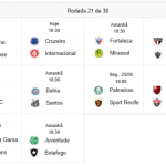 Confira os dias e horários do seu clube no brasileirão.