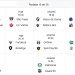 A 19ª rodada começa neste sábado, passa pelo domingo e vai até segunda-feira com final do 1º turno do Brasileirão.