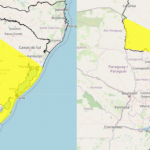 A presença de um sistema de baixa pressão entre a Argentina e o Paraguai, ou seja, próximo a áreas a Oeste do Paraná, favorecerá a mudança nas condições do tempo, inclusive com situações de fortes rajadas de vento, principalmente na metade Oeste”, explica a meteorologista Júlia Munhoz.