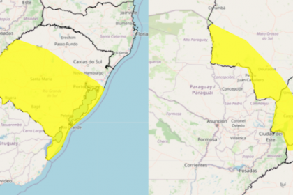 A presença de um sistema de baixa pressão entre a Argentina e o Paraguai, ou seja, próximo a áreas a Oeste do Paraná, favorecerá a mudança nas condições do tempo, inclusive com situações de fortes rajadas de vento, principalmente na metade Oeste”, explica a meteorologista Júlia Munhoz.