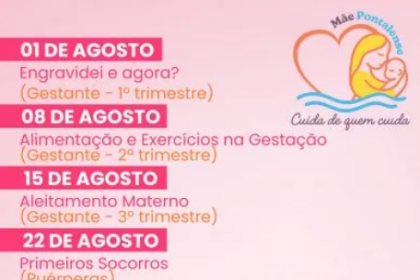 Todas as sextas-feiras, o projeto oferece encontros com temas fundamentais para cada fase da gestação e do pós-parto, promovendo a saúde e o bem-estar de mães e bebês.